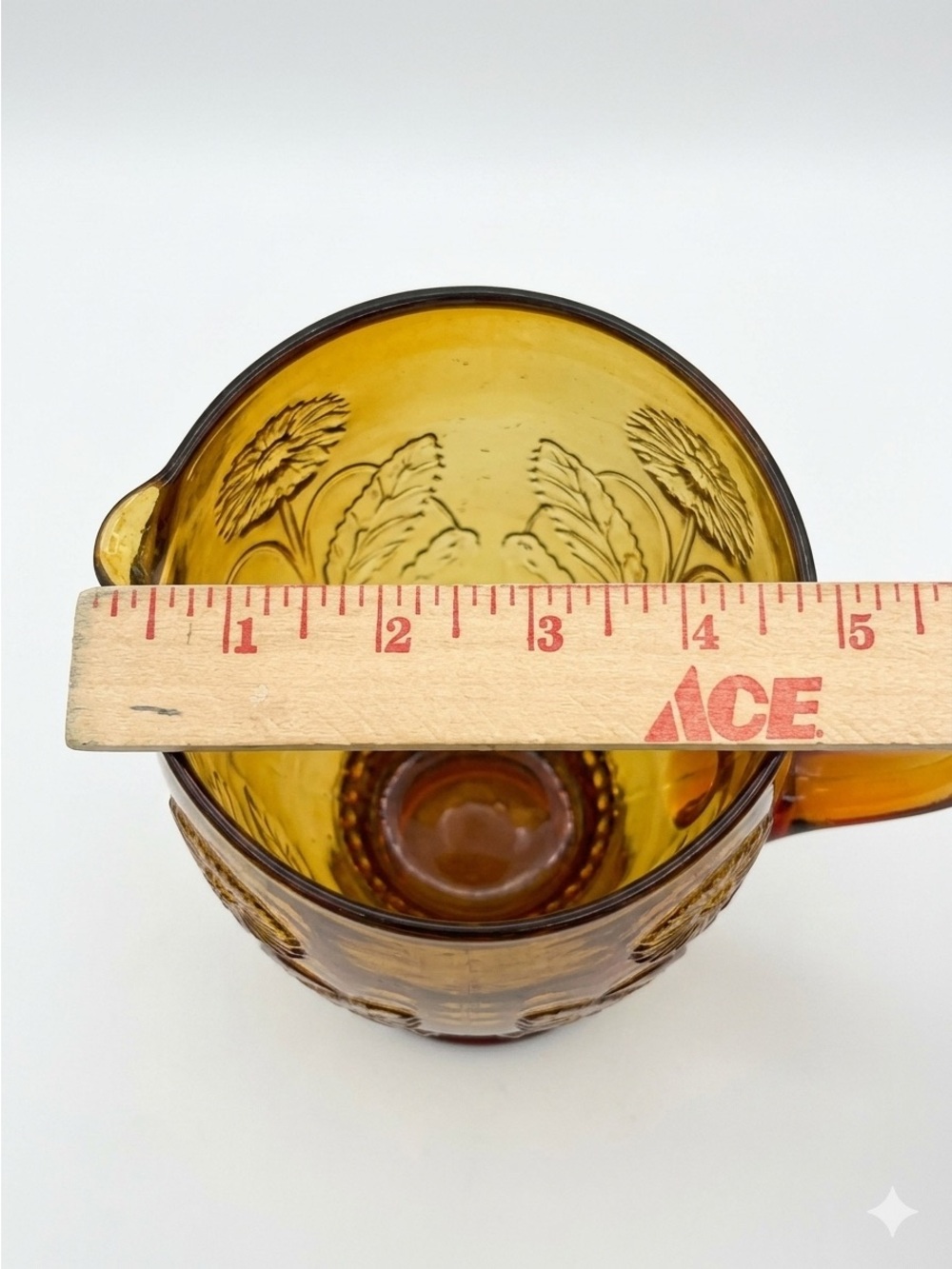 Anthropologie Helianthus Sunflower Amber Glass Water Pitcher 9.5" NEW - Picture 5 of 10
